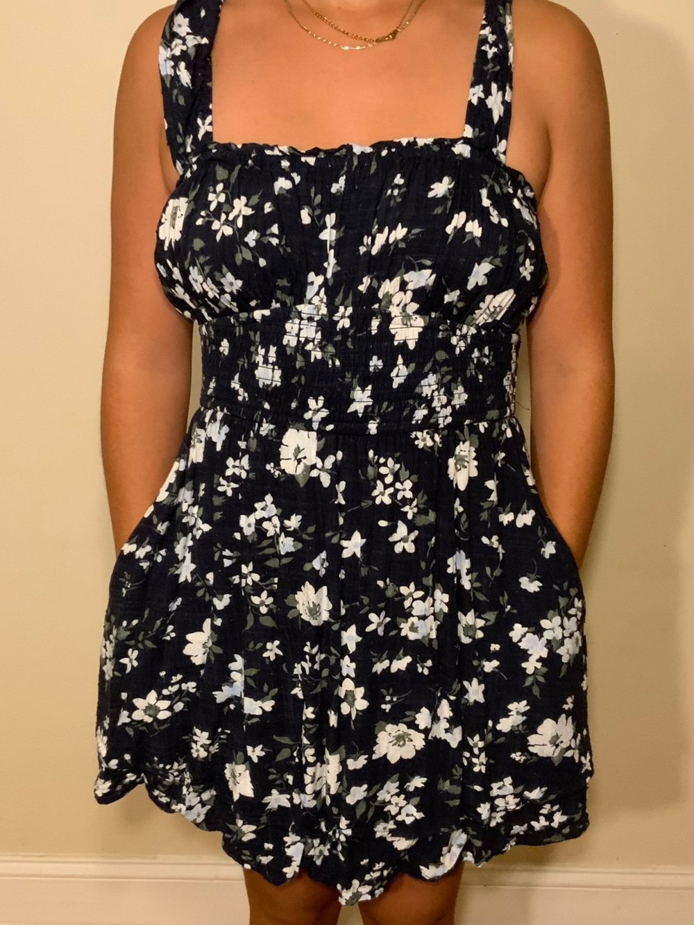 Hollister navy blue mini summer dress